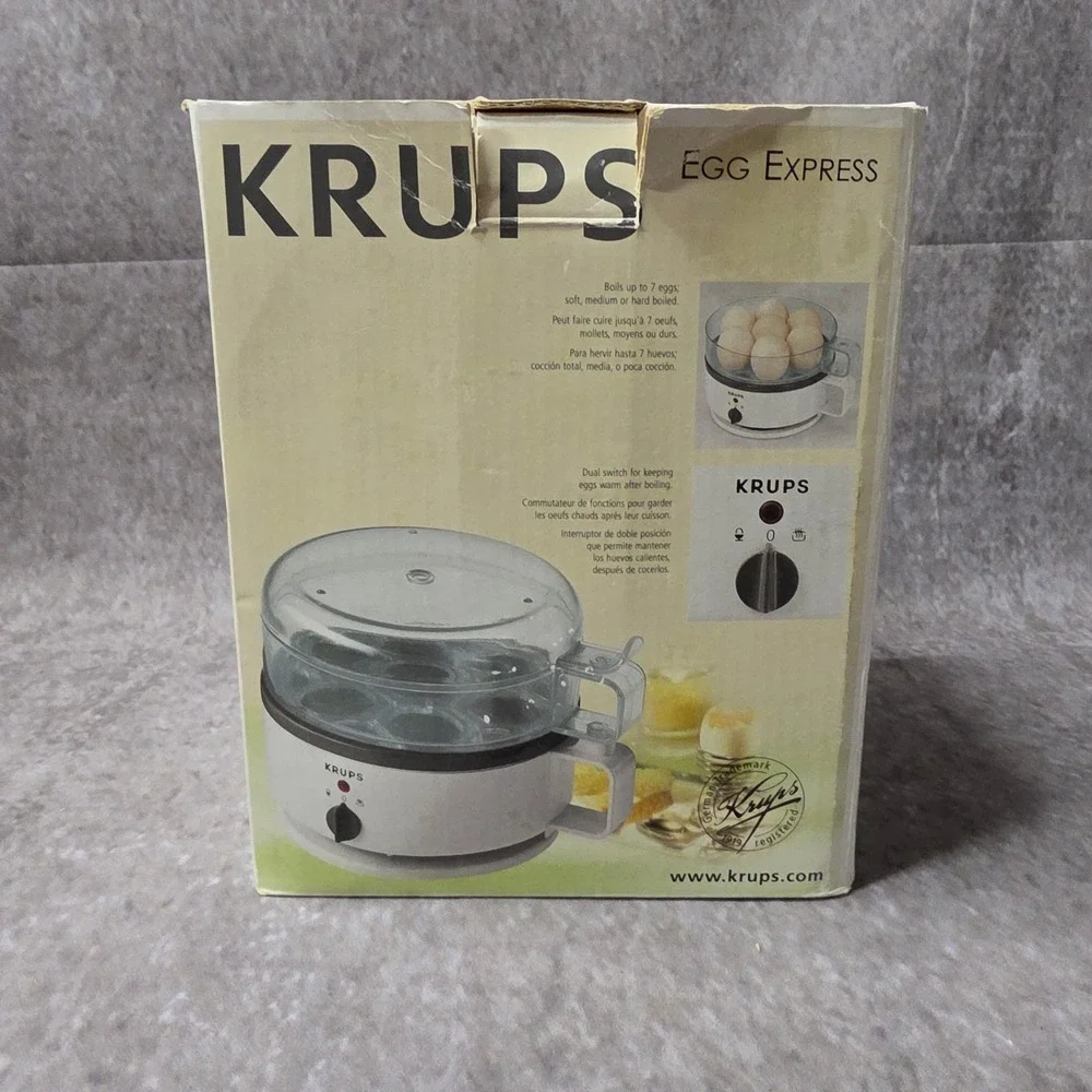 Krups Egg Express F2307051 Cooker Boiler Poacher 7 Eggs With Box & Instructions